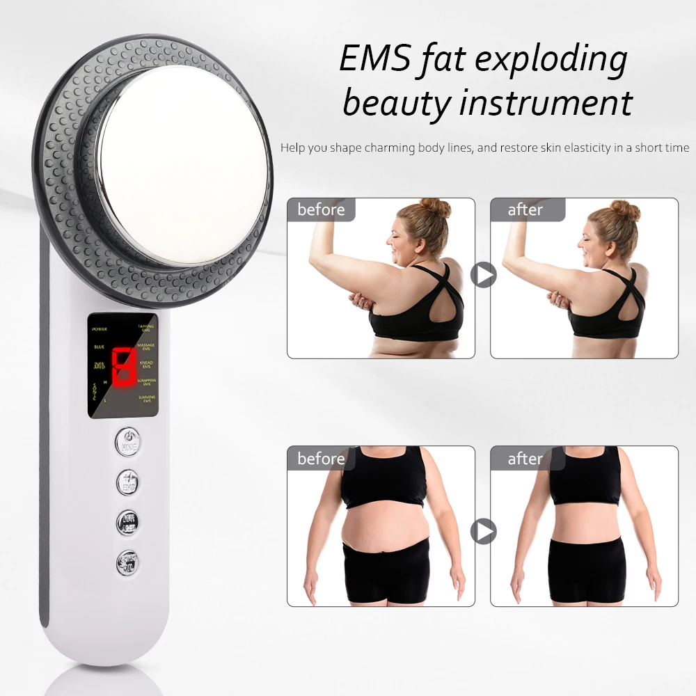 Goede 3 In 1 Ems Body Massager Ultrasone Cavitatie Afslanken Machine Met Fat Burn Slanke Crème Gel Cavitatie Anti Cellulite Set
