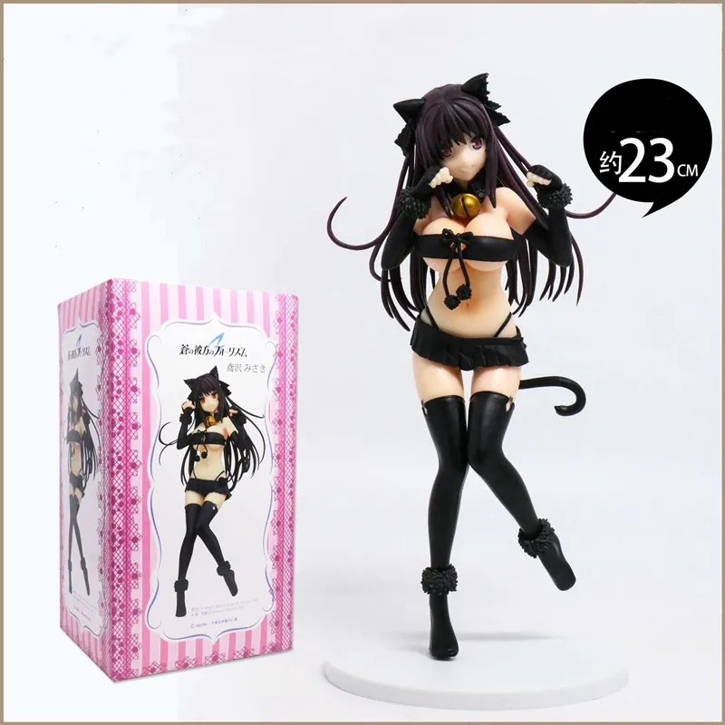 23 см Аниме игра сексуальная девушка Tobisawa Misaki Фигурки игрушки кошачьи ушки