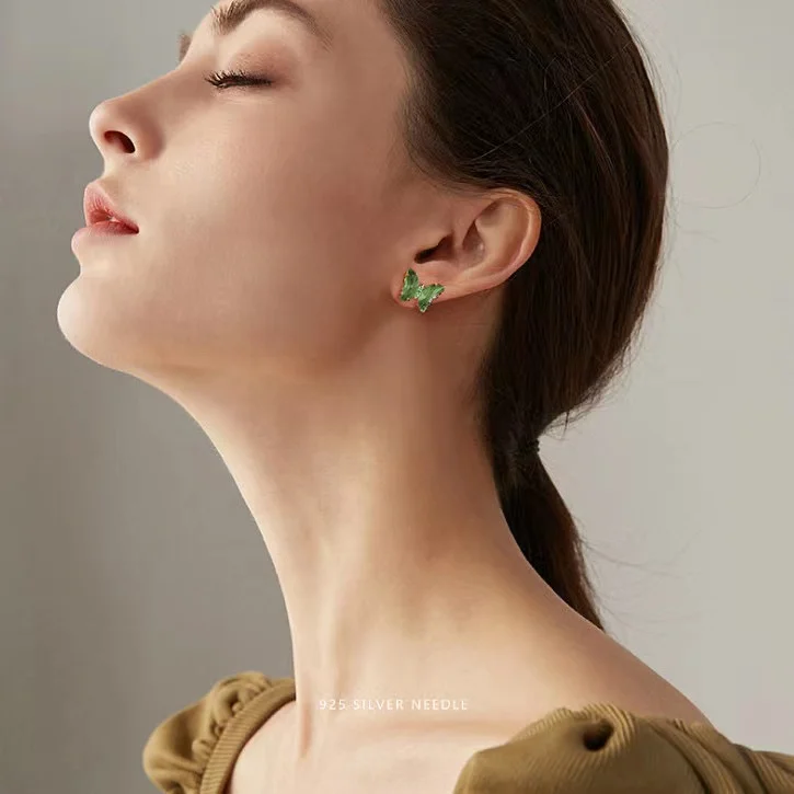 

Hot sale Fashion Stud Dangle Piercing Drop Hoop Earrings Jacket Mini butterfly For Women Party Wedding Elegant DIY Jewelry gift