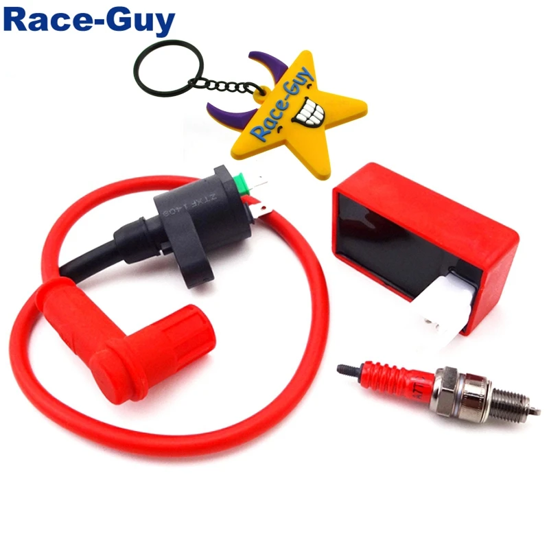 Катушка зажигания Red Racing + 5 контактов AC CDI Свеча A7TC для китайского квадроцикла CRF50