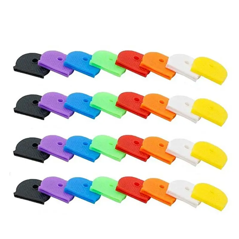 

32Pcs Key Cap Tags Label ID Silicone Coding Color Key Identifier Cover 8 Colors