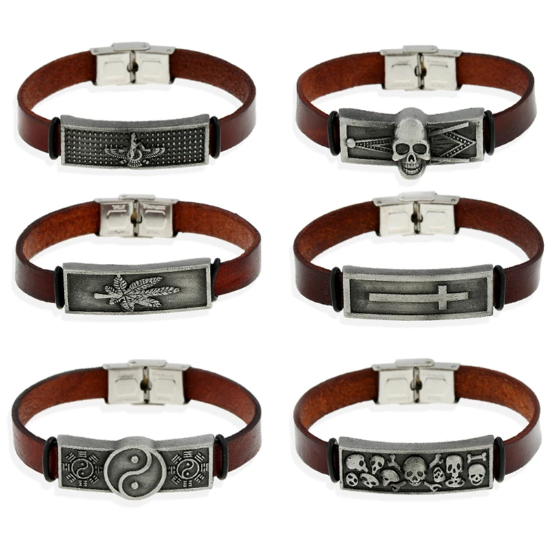 ЭТНИЧЕСКАЯ подвеска Чарм лист крест и череп сердце разделитель в винтажном стиле