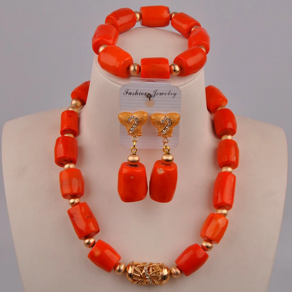 Красный белый оранжевый нигерийский коралловый бисер Африканский ювелирный