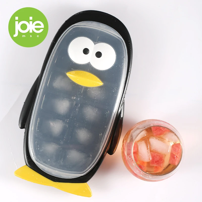 JOIE Ice Cube Tray Penguin Shape 12 Grids Silicone Fruit Ice Cube Maker DIY Creative Cute Big Ice Cube Mold Kitchen Accessories