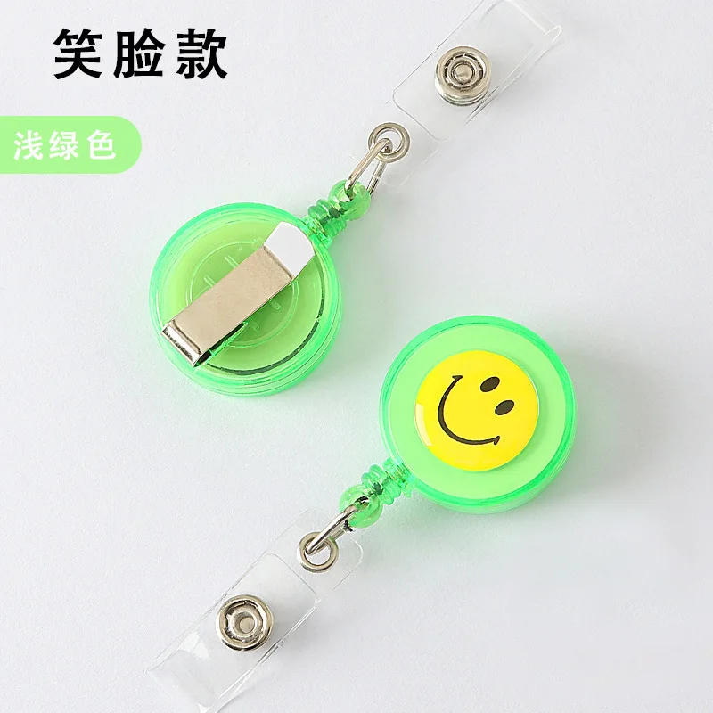 

Cute Cartoon Smiling Retractable Badge Reel Pull ID Card Badge Holder Belt Clip Hospital School Office for Nurse Doctor Teacher