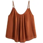 Повседневная плиссированная майка большого размера с круглым вырезом, укороченный топ на бретелях-спагетти без рукавов, свободная майка для повседневной носки, топ y2k, y2k