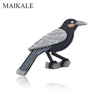 maikale vintage acrylic bird brooches for women acetate resin cartoon animal brooch pins girls collar party accessories gifts