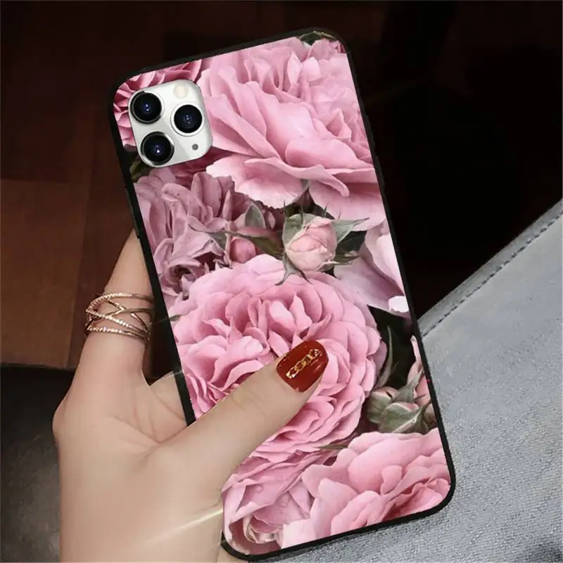 

Colorful Flower Rose Peony pattern Phone Case for iPhone 11 12 pro XS MAX 8 7 6 6S Plus X 5S SE 2020 XR