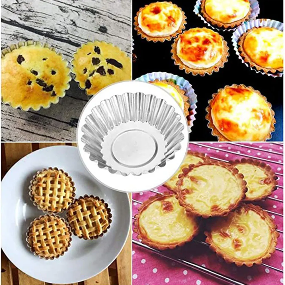 30 шт. формы для яичного пирога мини Алюминий Торт Формочки Для Маффинов банки