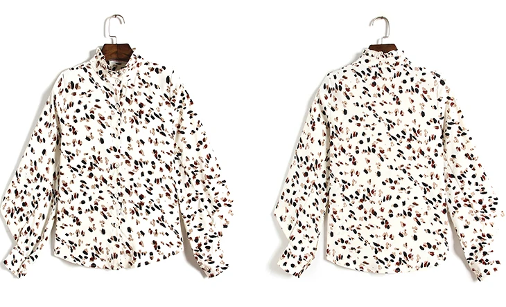 Новинка осени 2019 женская шифоновая блузка Модный цветочный принт