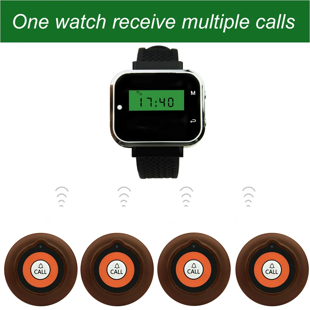 Беспроводная система вызова официанта JINGLE BELLS 30 передатчиков 4 кнопки|Пейджеры| |