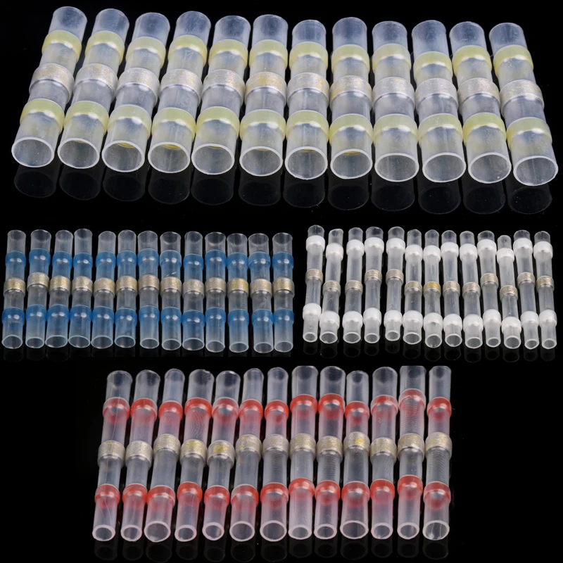100 шт. водонепроницаемые Термоусадочные соединители для проводов|butt connectors|heat shrink
