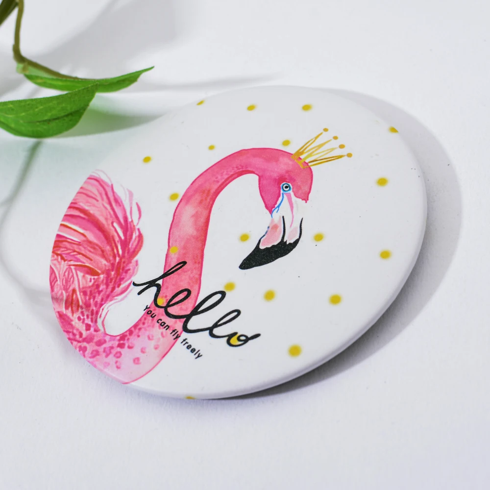 Vicney Flamingo элемент креативный Женский Круглый Мини карманный макияж зеркало с