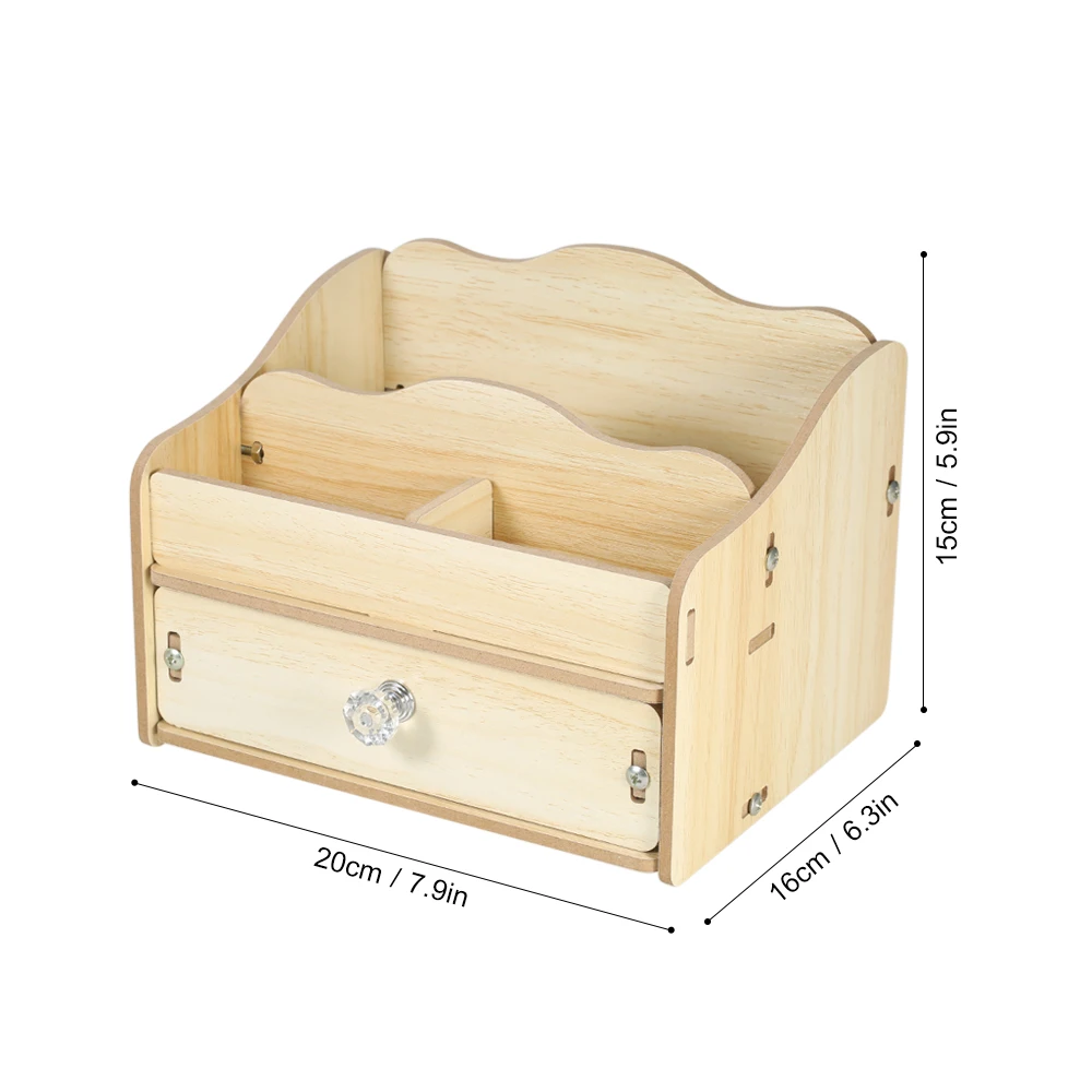 Горячий Новый ящик для хранения DIY деревянный Настольный косметики органайзер