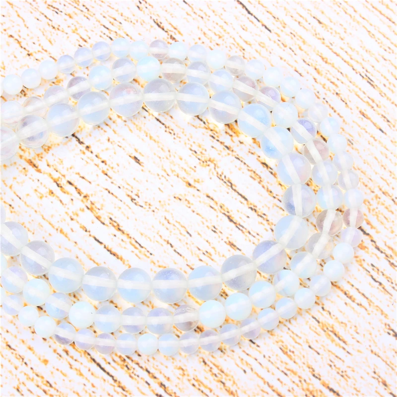 

4 6 8 10 12 MM Opal Natural Stones Round Loose Beads For Jewelry Making Bracelet Necklace Diy