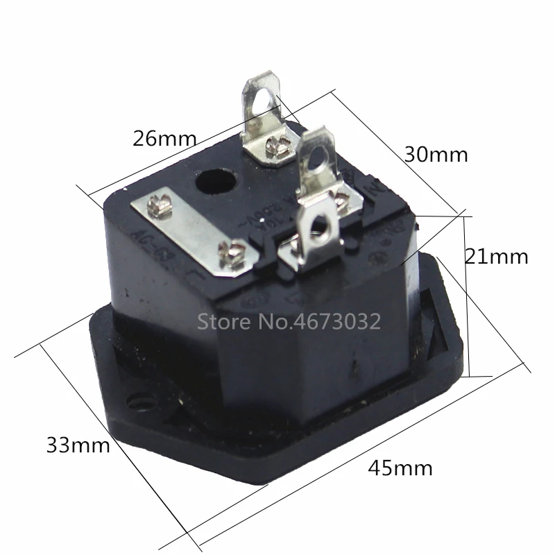 3 Pin IEC 60320 C14 на входе 1 шт. штепсельная вилка 15A AC 250V с держателем предохранителя
