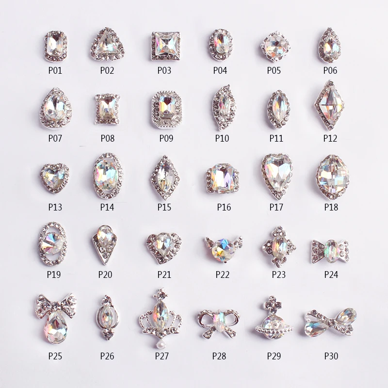 Смешанные формы стеклянные кристаллы цветные стразы AB драгоценные камни сплав