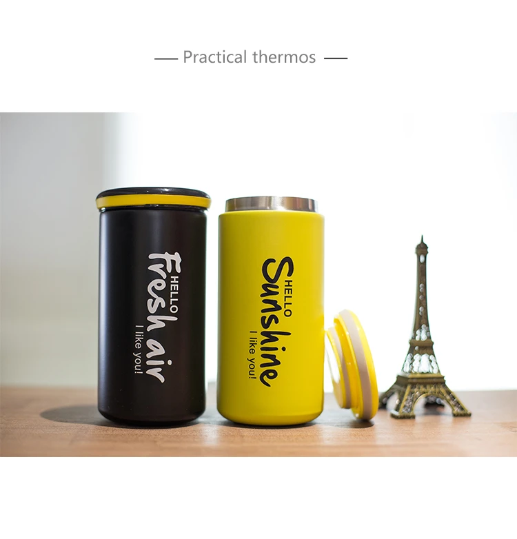 350ml Thermos Cup Stainless Steel Black Coffee Mug Thermos Cute Kids Thermos For Tea Travel Mug Thermo Bottle Mini Porcelain