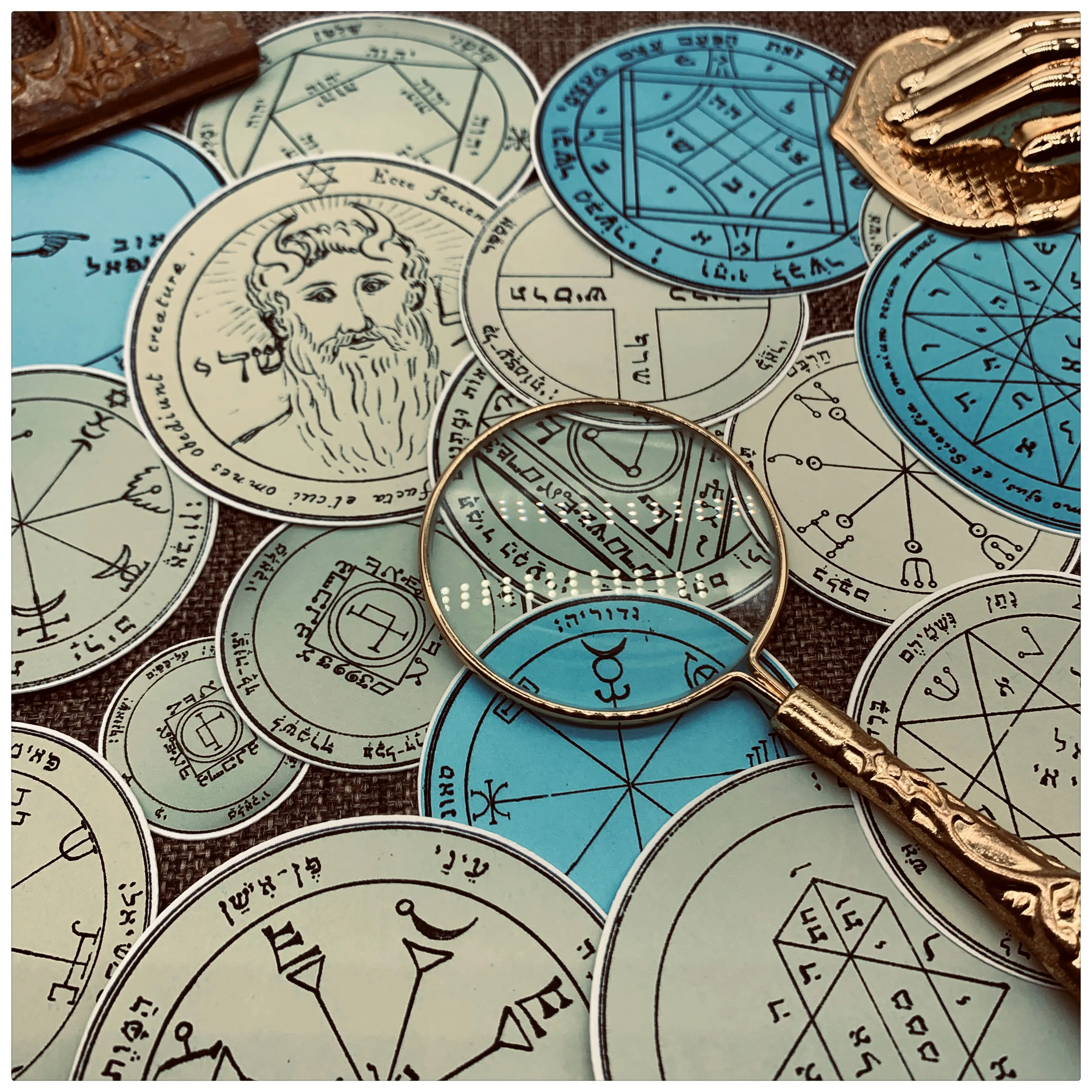 18 шт./упак. винтажные 14 века черные Волшебные Соломоновы ключи наклейка сделай