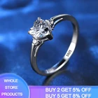 Простой Сердце Серебро 925 кольца для женщин Женский милый перстни Романтический День рождения, подарок для девушки, с цирконием, ювелирное изделие