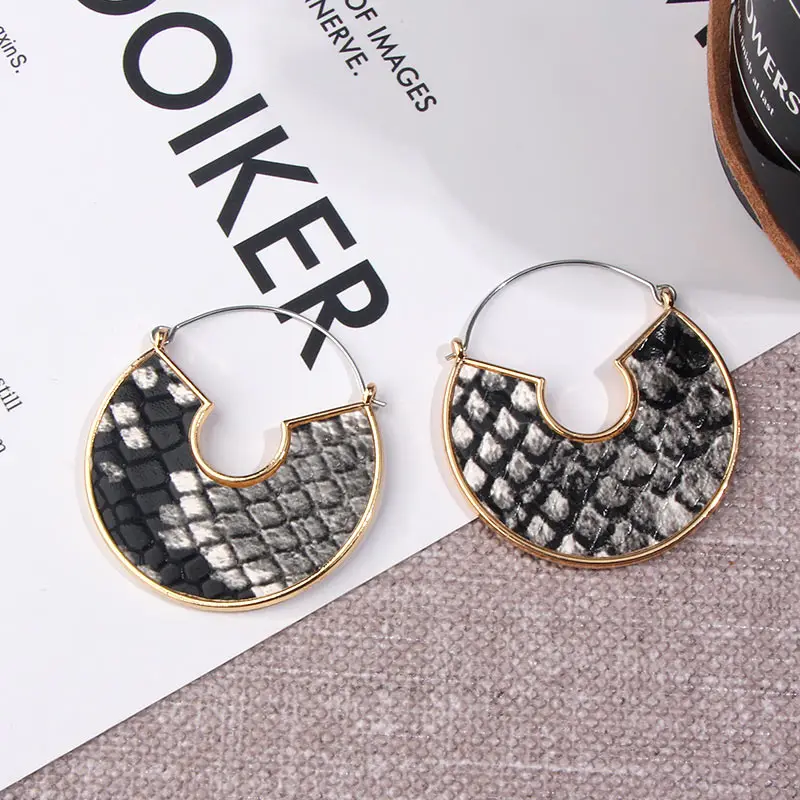 Просто Винтаж Леопардовый принт серьги для Для женщин 2019 с модным геометрическим