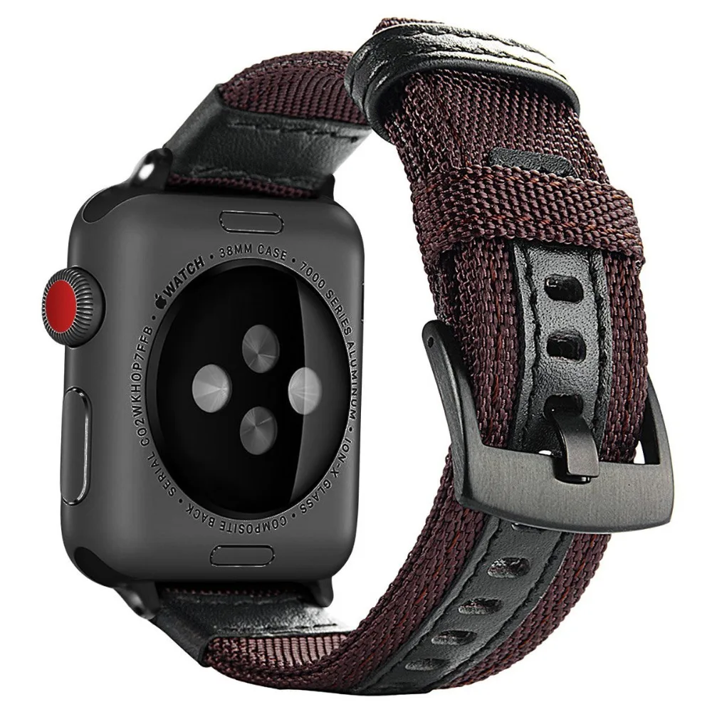 Тканевый нейлоновый ремешок для Apple Watch 42 мм 38 40 кожаный iWatch 6SE7 5 4 3 2 1 44 часов 41 45 |