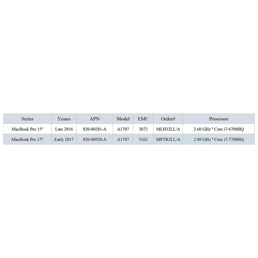 Оригинальная материнская плата A1707 820-00281-A 820-00928-A для MacBook Pro Retina 15 &quot Core i7 16 Гб 2016 2017