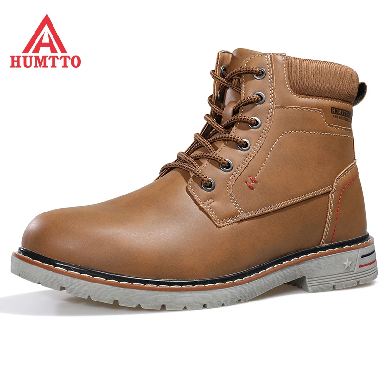 

Мужские и женские кожаные треккинговые ботинки HUMTTO, зимние спортивные треккинговые ботинки высокого качества, Мужская альпинистская обувь