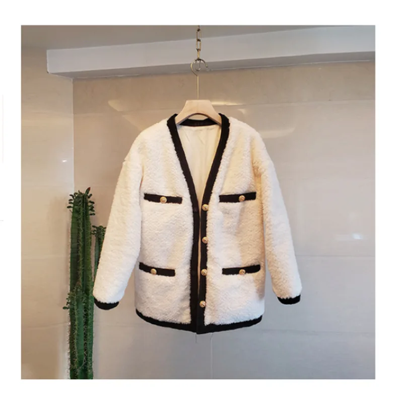 

Tailor Shop Custom Made New Winter Fashion Plush Small Fragrance Wind Mid-length Plush Coat Loose