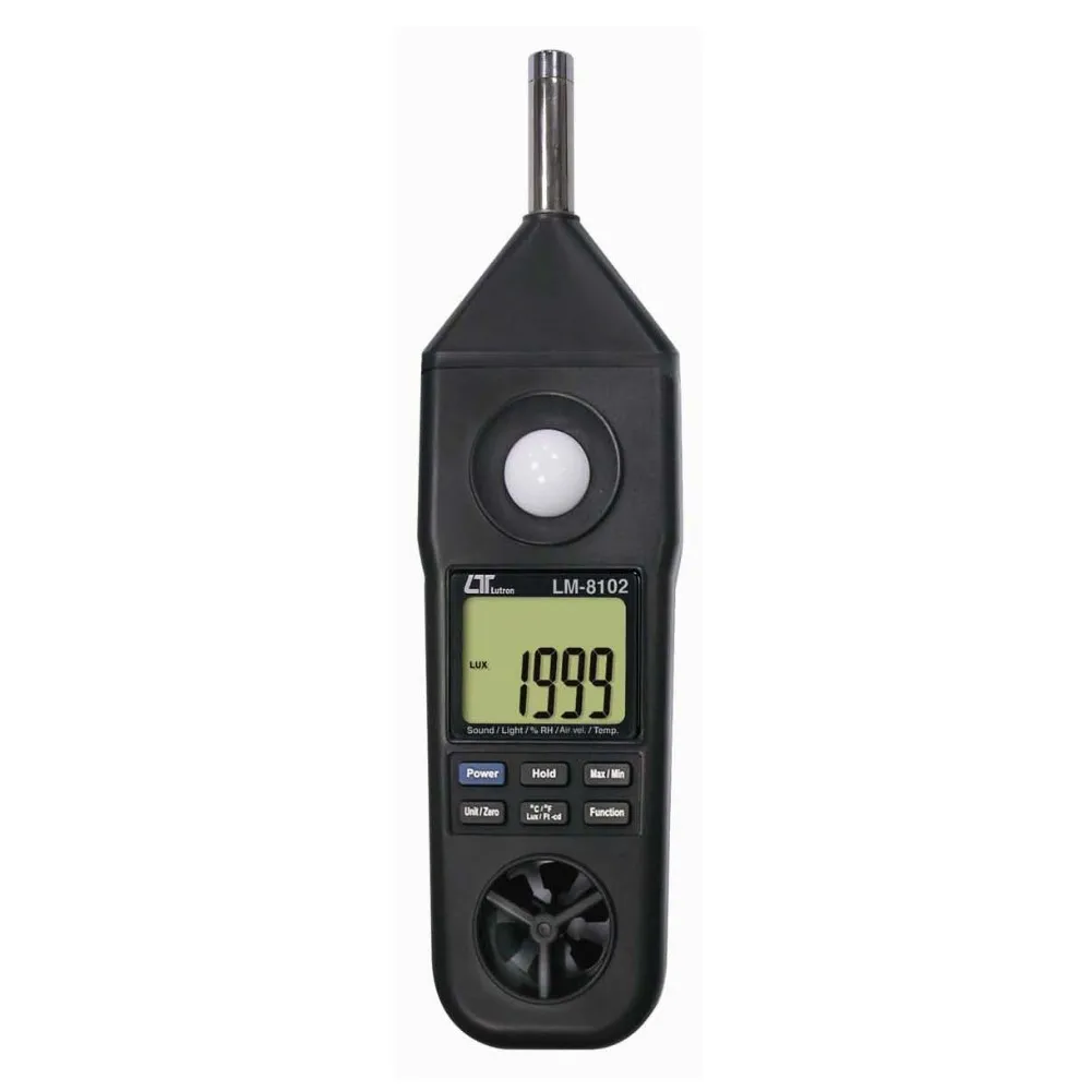 

Digital Sound, Anemometer, %RH, Temp. Type K, light meter, LUTRON LM-8102