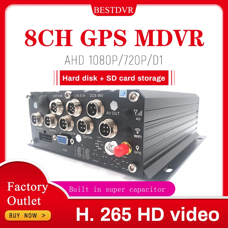 Школьный автобус GPS 8 канальный жесткий диск мобильный DVR ahd 1080p h.265 мониторинг хост