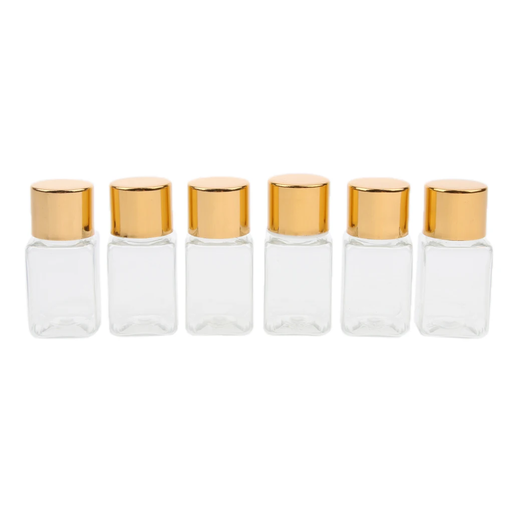 

Прозрачные квадратные пластиковые многоразовые Пустые бутылки для макияжа с эфирным маслом, 6 шт., 10 мл