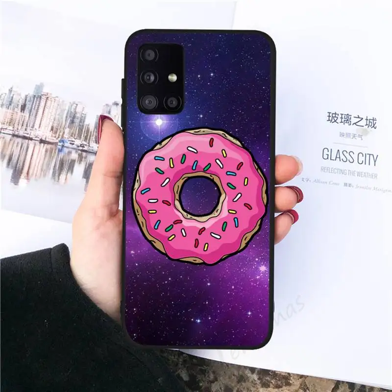 

Donut Worry Be Happy pink sweet donut Phone Case For Samsung galaxy S 21 20 10 8 A 51 71 50 21s 70 40 20 20e note 10 plus Ultra