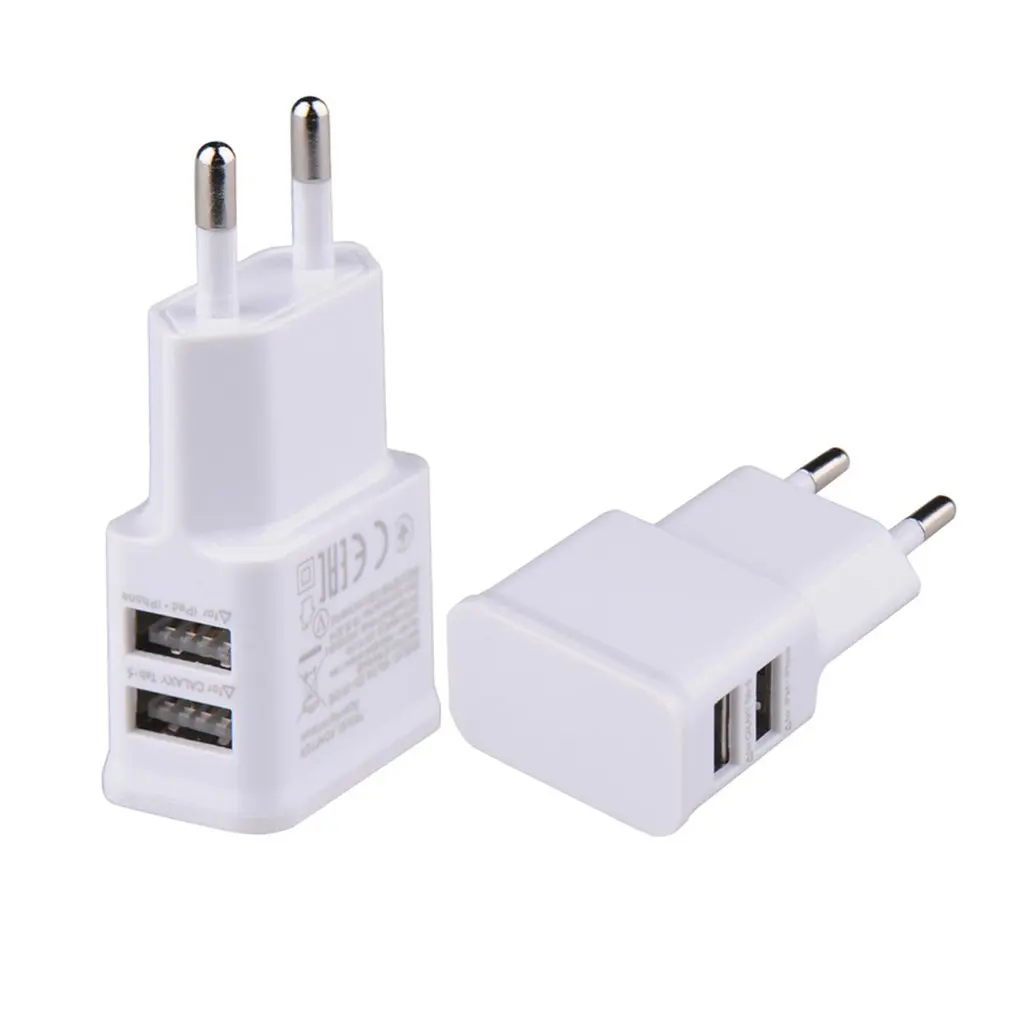 

Dual USB Charger Travel 2A Fast Charging Wall Charges Adapter EU US Plug Mobile Phone Cable For Iphone Ipad Mini Samsung Xiaomi
