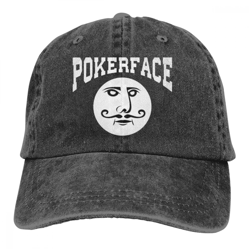 Poker Face Casquette черные унисекс Мужские Женские джинсовые бейсболка с ремешком кепки