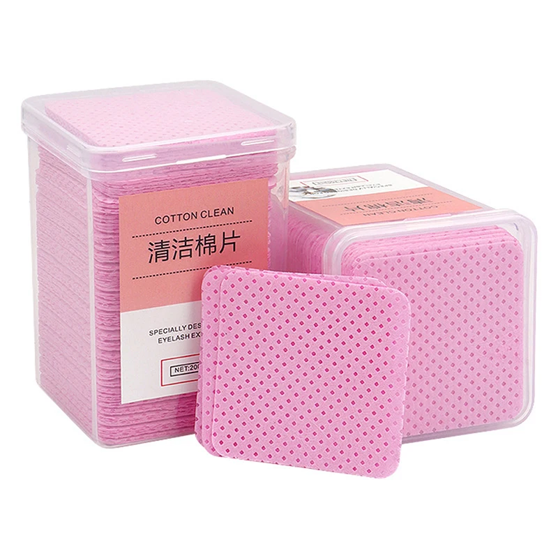 

200pcs Cotton Sheet Makeup Clean Pads Lint-Free Eyelash Glue Remover Cotton Wipes UV Gel Nail Tips Polish Remover Cleaner