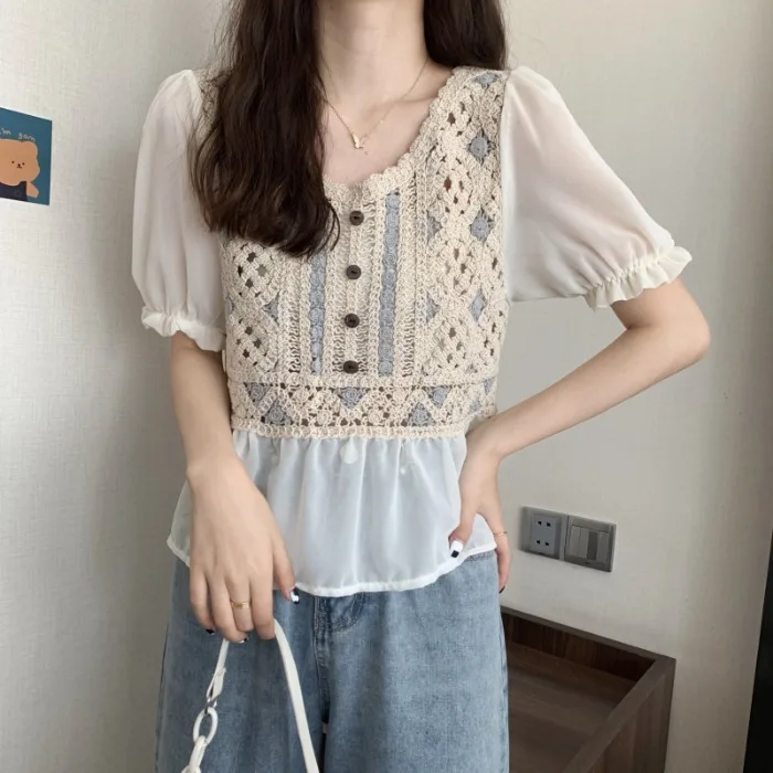 

2021 new fashion women's clothing Tops Tees Summer Hollow Out t shirt for women
