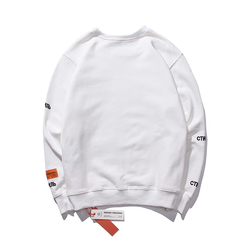 

2021 Hip Hop Unisex Hoody Crane Printed Pullover Sweatshirts Hoodie Womens Black White New 2021