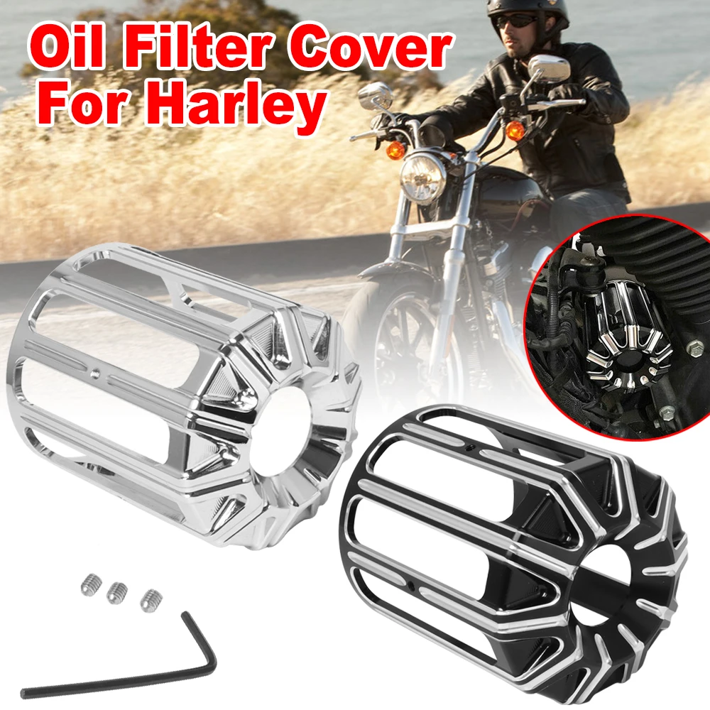 Aluminum Oil Filter Cover Machine Oil Grid Billet For Harley Sportster 883 1200 Iron Touring Road King Ultra Softail Heritage