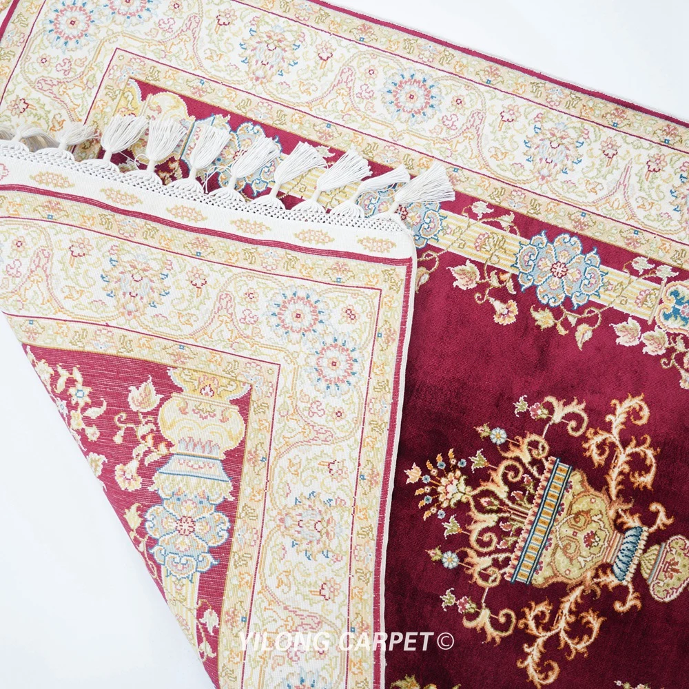 2 5 'x4' ручной персидский ковер Шелковый подлинный Красный кашмирский