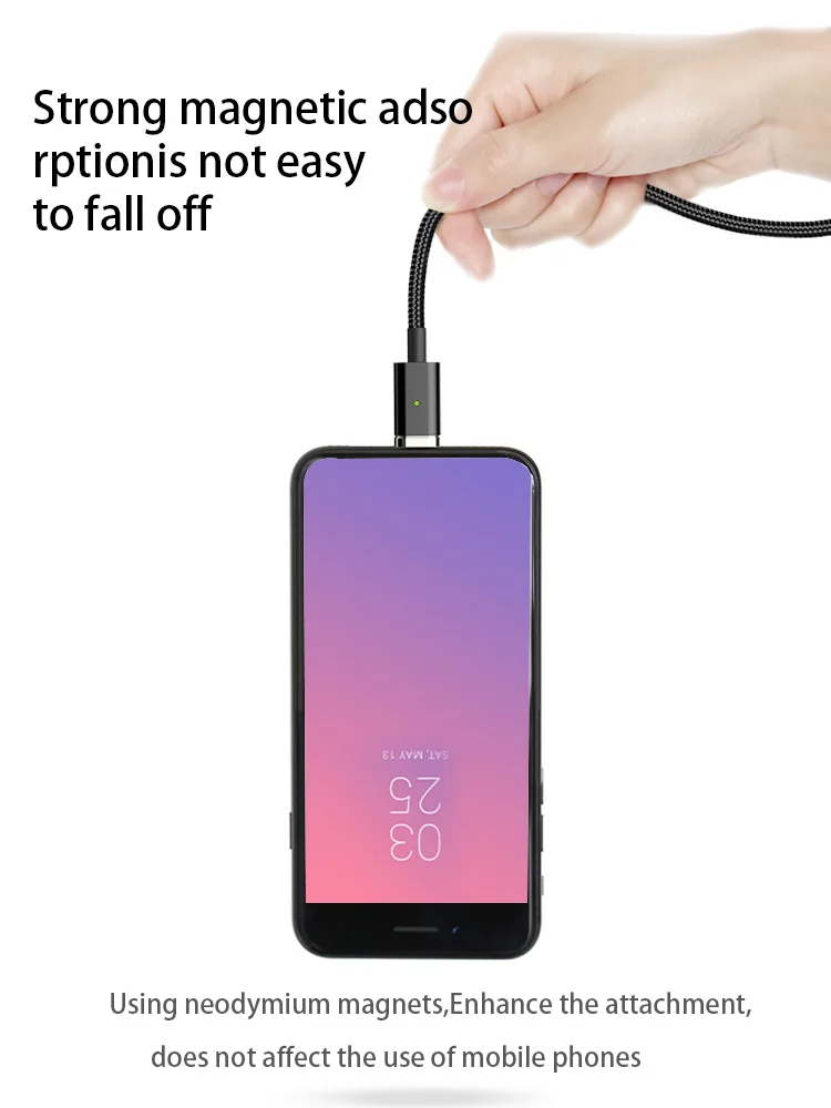 Магнитный кабель usb type C PD 100 Вт 5А, супер быстрый кабель для зарядки и передачи данных 1,8 м для MacBook Pro магнитная зарядка повербанк samsung Galaxy S10 S9 huawei P30 USB-C магнитный кабель