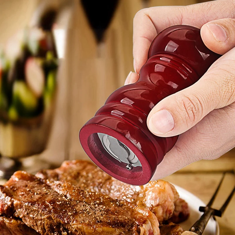 1set Pepper Mill Salt Grinder Spice Mills Hand Movement Manual Red & 15Pcs Cocktail Picks | Дом и сад