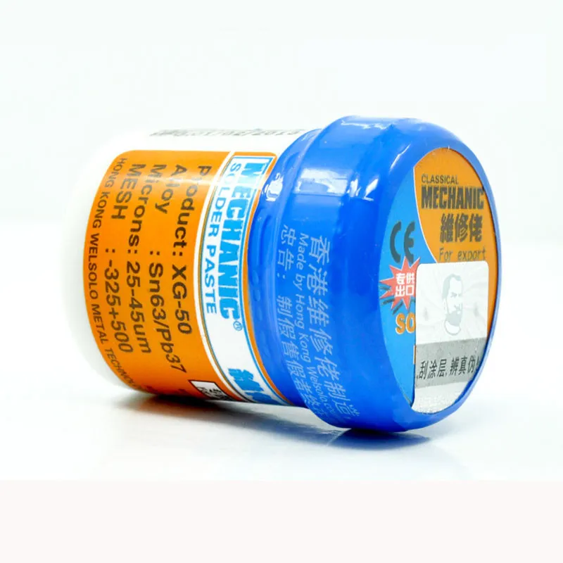 

Оригинальная паяльная Оловянная паста XG-50 для ЦП MECHANIC BGA, 37 г, 183, для точечной сварки, пайка с Флюсом, кремовый Sn63/Pb37, для ремонта и переделки