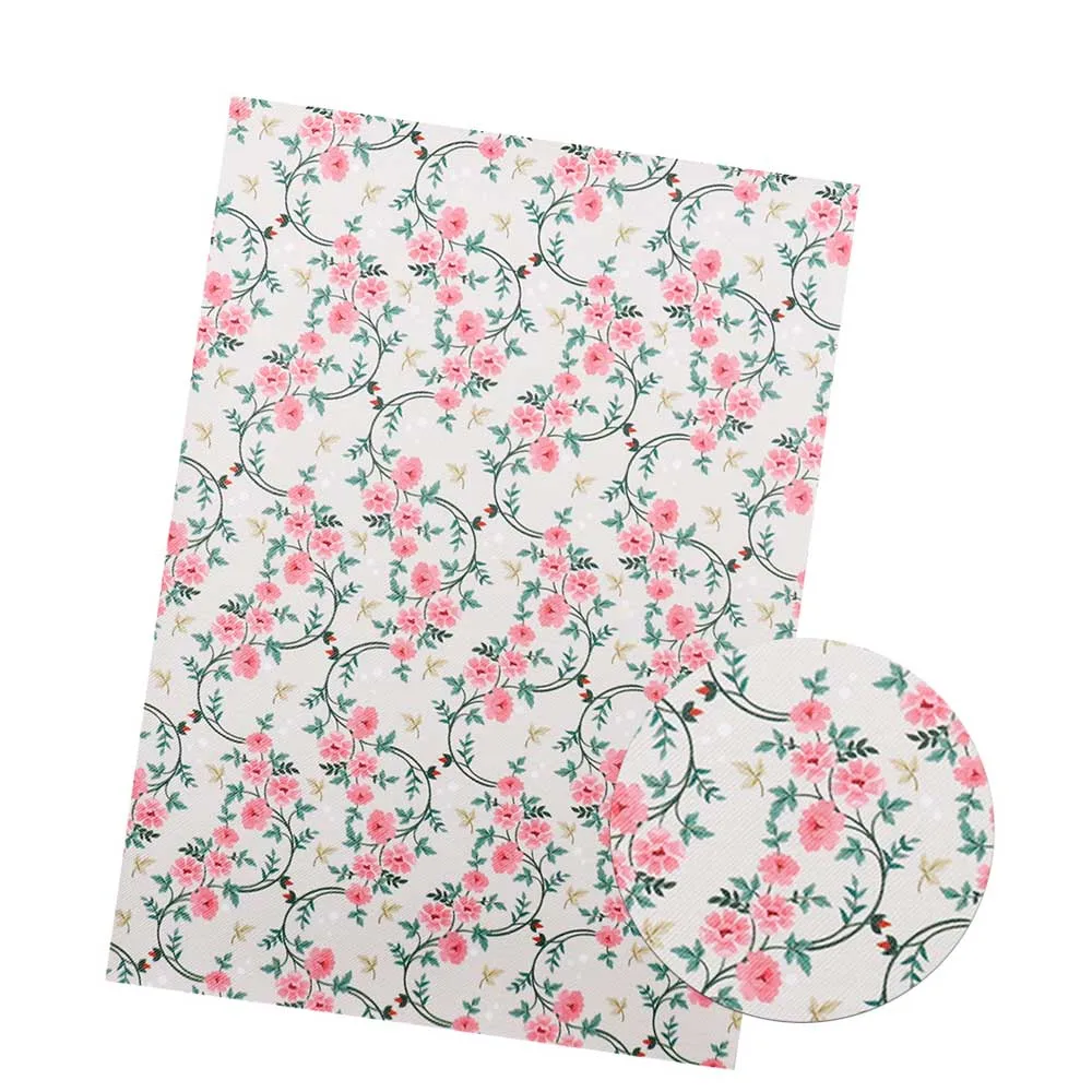 AHB цветочные печатные листы из искусственной кожи Винтаж синтетическая кожа