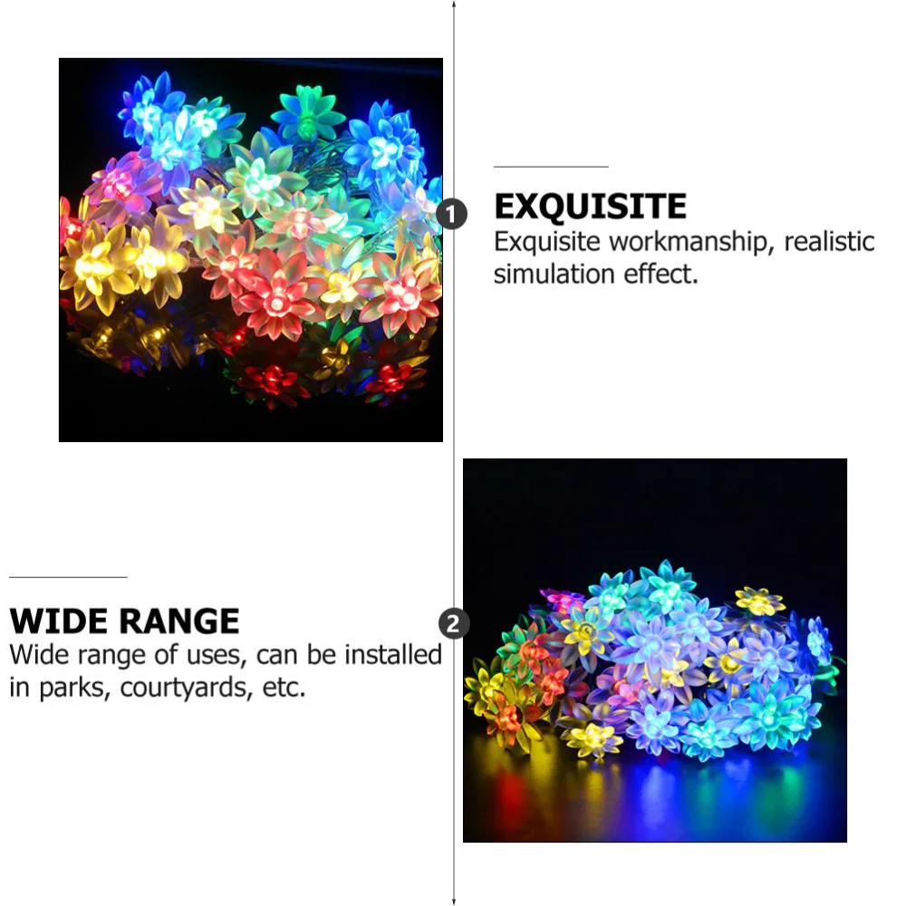

1Pc Solar-powered LED Lotus Light Festival Decorative Lights Stirp White