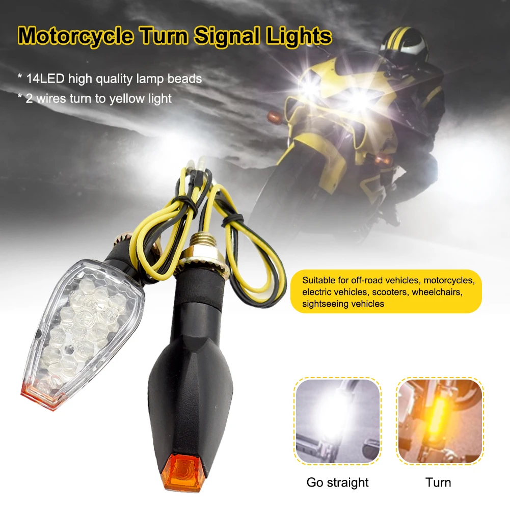 

2pcs/set Motorcycle LED Turn Signal Blinkers Snakeskin Blinkers Turn Signal Lights Motorcycle Side Marker Indicators Blinkers