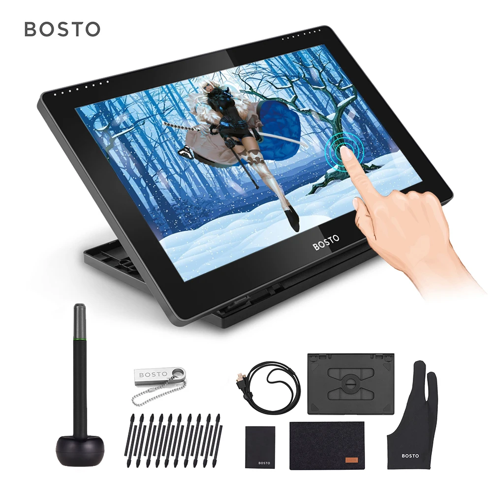 BOSTO BT 16HDT 15 6 дюймов H IPS ЖК дисплей Графика рисунок цифровой Планшеты арт