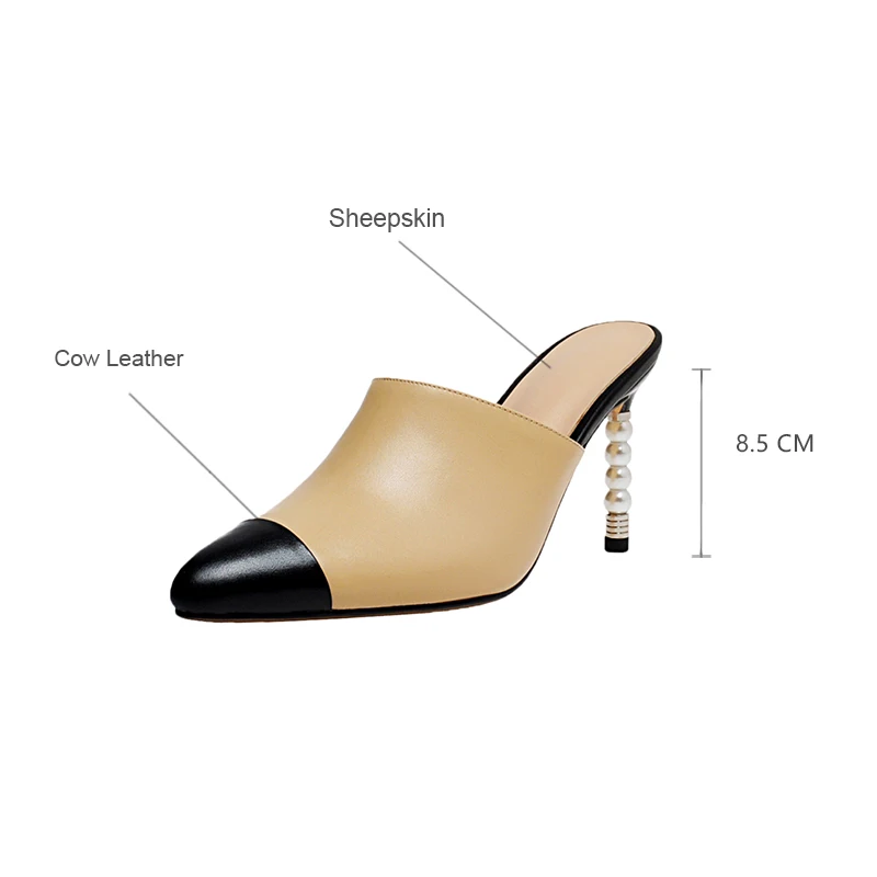 Летние Тапочки 2020 г. Женские нескользящие шлепанцы с острым носком украшенные