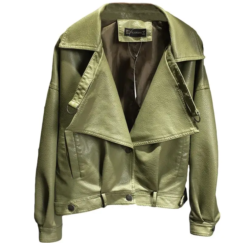 FTLZZ Женское пальто бомбер куртка из искусственной кожи женские байкерские