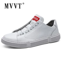mvvt white sneakers men skateboarding shoes soft genuine leather sport shoes men zapatos hombre air hole flat skateboard